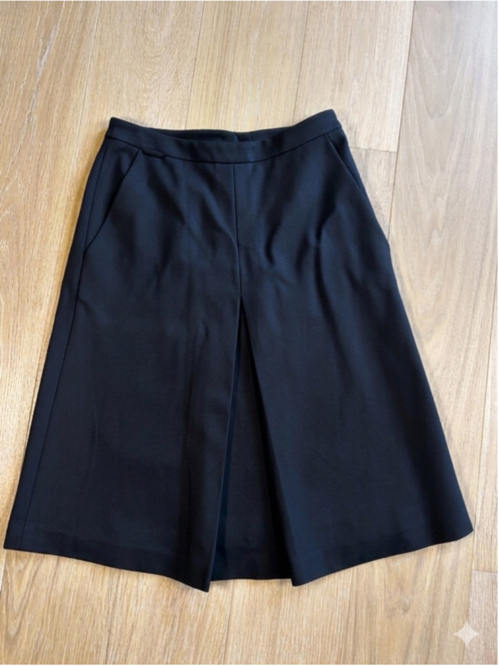 ARGENT 90s A-Line Minimalist Black Midi Skirt Size 2 CBK Capsule Wardrobe